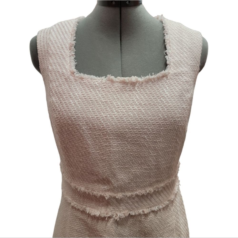Karl Lagerfeld Sleeveless Square Neck Tweed Dress - Picture 5 of 6